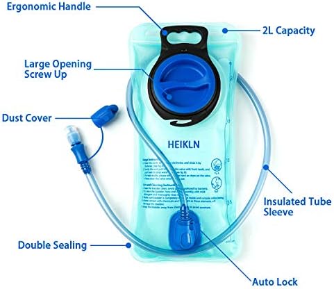 Hydration Bladder 2L-3L,Leak Proof Water Reservoir, BPA Free Military Water Storage Bladder Bag Hydration Pack Replacement Easy Clean for Bicycling Hiking Camping Hunting Running