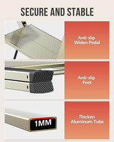 WOA WOA 3 Step Ladder, Foldable Step Stool, Aluminum Lightweight Ladder for Home Kitchen Closet, Anti-Slip Pedals, Ease of Folding, Portable, 300lbs Capacity - Gold
