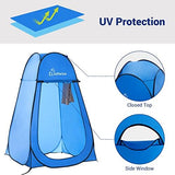 WolfWise Portable Pop Up Privacy Shower Tent, Spacious Changing Room, Dressing Room, Sun Sunshade Canopy Outdoor Rain Shelter, Backpack Privacy Shelters for Camping, Hiking, Beach, Toilet, Blue