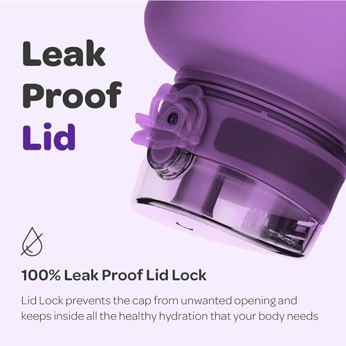 Hydracy Water Bottle with Time Marker -Large BPA Free Water Bottle & No Sweat Sleeve -Leak Proof Gym Bottle with Fruit Infuser Strainer & Times to Drink -Ideal for Fitness Sports & Outdoors