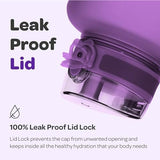 Hydracy Water Bottle with Time Marker -Large BPA Free Water Bottle & No Sweat Sleeve -Leak Proof Gym Bottle with Fruit Infuser Strainer & Times to Drink -Ideal for Fitness Sports & Outdoors