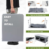 Camping Table, Folding Camping Table with Storage, Portable Kitchen Table, Lightweight, 3 Heights Adjustable Camping Furniture for BBQ, Picnic, Camping, Hiking, Beach, and Indoor