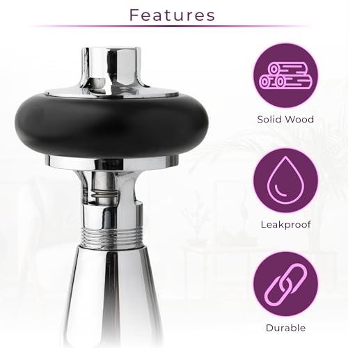 Chrome Traditional Angled Radiator Valves Antique Radiator Valves 15mm x 1/2" for Heated Towel Rails & Central Heating Radiators Wood Head Brass Radiator Valve Set