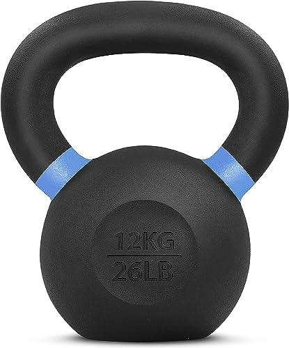 Yes4All Powder Coated Cast Iron Kettlebell Strength Training Kettlebells Weight Set for Full Body Workout, Home Gym