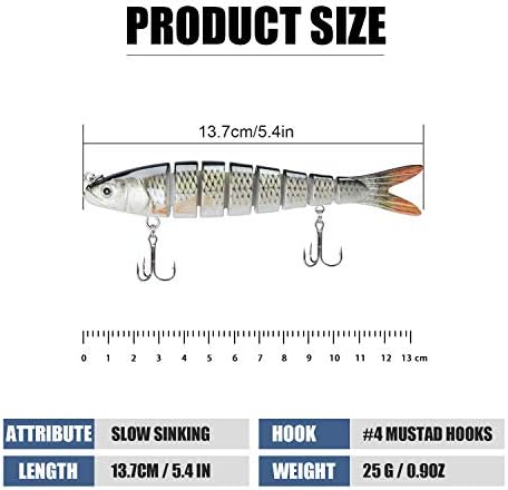 TRUSCEND Swimmax for Freshwater and Saltwater, Lifelike Fishing Lures for Bass Trout Crappie Walleye Pike Bluegill Salmon, Swimbait for Bass Fishing, Amazing Fishing Gear Gifts for Family Fishing