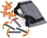 Bora Centipede 30in Folding Work Table Set - No Assembly 9-Strut Collapsible Table 3500lb Weight Limit - 4x4ft Mobile Work Station with Storage Bag, Foldable Work Bench Table - CK9S, Orange/Black