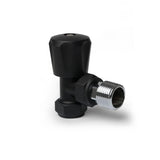 Black Angled Thermostatic Radiator Valves TRV Modern Radiator Valves 15mm x 1/2" (Set of 2) for Heated Towel Rails & Central Heating Radiators Radiator Valve Set