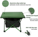ROCK CLOUD Portable Camping Table Ultralight Aluminum Camp Table with Storage Bag Folding Beach Table for Camping Hiking Backpacking Outdoor Picnic, Green