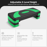 BalanceFrom Aerobic Exercise Step Platform, Home & Gym Workout Stepper, Green