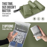 VENTURE 4TH - 4pcs Quick Dry Towels. Microfiber Travel Towels Ideal for Camping, Hiking, Backpacking, Gym. Lightweight & Fast Drying Travel Towels for Body. Compact & Easy to Pack - 4 Pack Extra Large