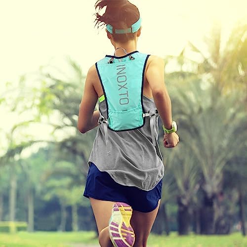 INOXTO Running Hydration Vest Backpack,Lightweight Insulated Pack with 1.5L Water Bladder Bag Daypack for Hiking Trail Running Cycling Race Marathon for Women Men