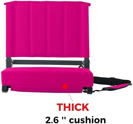 SPORT BEATS Stadium Seats with Back Support Bleacher Chairs with Back and Cushion Thick Padded Bleacher Seats Includes Shoulder Strap