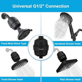 Yodel Shower Filter - Shower Head Filter for Hard Water - Water Softener to Remove Chlorine and Fluoride,Improve Hair and Skin Condition,Matte Black