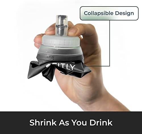 Soft Flask - Shrink As You Drink Soft Water Bottle for Hydration Pack - Folding Water Bottle Ideal for Running, Hiking, Cycling, Climbing & Rigorous Activity