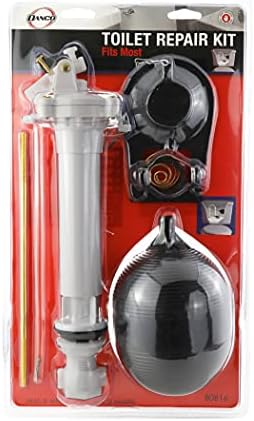 Danco 80816 Complete Toilet Repair Kit Fill Valve, Flapper, Rod, Float Replacement, White