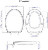 Hibbent Premium Elongated Toilet Seat with Cover Quiet Close, One-Click to Quick Release, Easy Installation Non-Slip Seat Bumpers, Slow Close Toilet Seat and Cover, Easy Cleaning-White Color