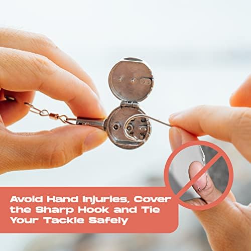 HOOK-EZE Fishing Knot Tying Tool | Protect from Fish Hooks | Tie Fishing Knots Easily | Cool Gadgets for Fishermen | Ice Fly Fishing | Fishing Accessories for Beginner Anglers | Nail Knot Tool