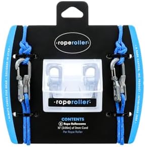 Cord and Rope Tightening and Cinching Tool with Rollercam Technology - Easy Secure Tie Down for Outdoor, Camping, and Boating Guy Lines - 6-Pack Includes Accessory Cord and Carry Case