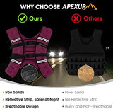 APEXUP Weighted Vest with 5lbs/10lbs/15lbs/20lbs/25lbs/30lbs Weights and Reflective Stripe, Weight Vest Men Women for Workout, Strength Training, Running