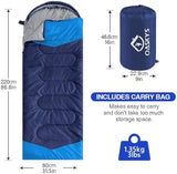 oaskys Camping Sleeping Bag - 3 Season Warm & Cool Weather - Summer Spring Fall Lightweight Waterproof for Adults Kids - Camping Gear Equipment, Traveling, and Outdoors