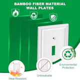 White Decorative Single Toggle Light Switch Covers Wall Plate, Natural Material Switch Plate Covers - Modern Style (1 Gang Toggle 4 Pack)