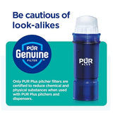 PUR PLUS 30-Cup Water Filter Dispenser with 1 Lead-Reducing PUR PLUS Filter, Dishwasher Safe, Powerful Filtration, Large Capacity with Slim, Space-Saving Design, White (DS1811Z)