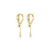 SLUYNZ 925 Sterling Silver CZ Hoop Earrings Dangle for Women Teens Girls Teardrop Huggie Earrings Drop Water Droplets Dangle Earrings Drop (B-Yellow)