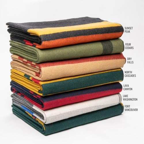 Arcturus Patterned Wool Blankets - 4.5lbs Warm, Heavy, Washable, Large | Great for Camping, Outdoors, Sporting Events, or Survival & Emergency Kits
