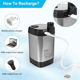 WADEO Portable Camping Shower, 6000mAh Rechargeable Shower Pump, Filtered Shower Head & 5 Gallons Foldable Bucket, Outdoor Shower for Hiking Beach, Travel, Pet Bath, Car Washing, Surf & Boat Cleaning