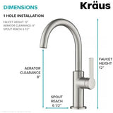 KRAUS Oletto Single Handle Kitchen Bar Faucet in Spot Free Stainless Steel, KPF-2822SFS