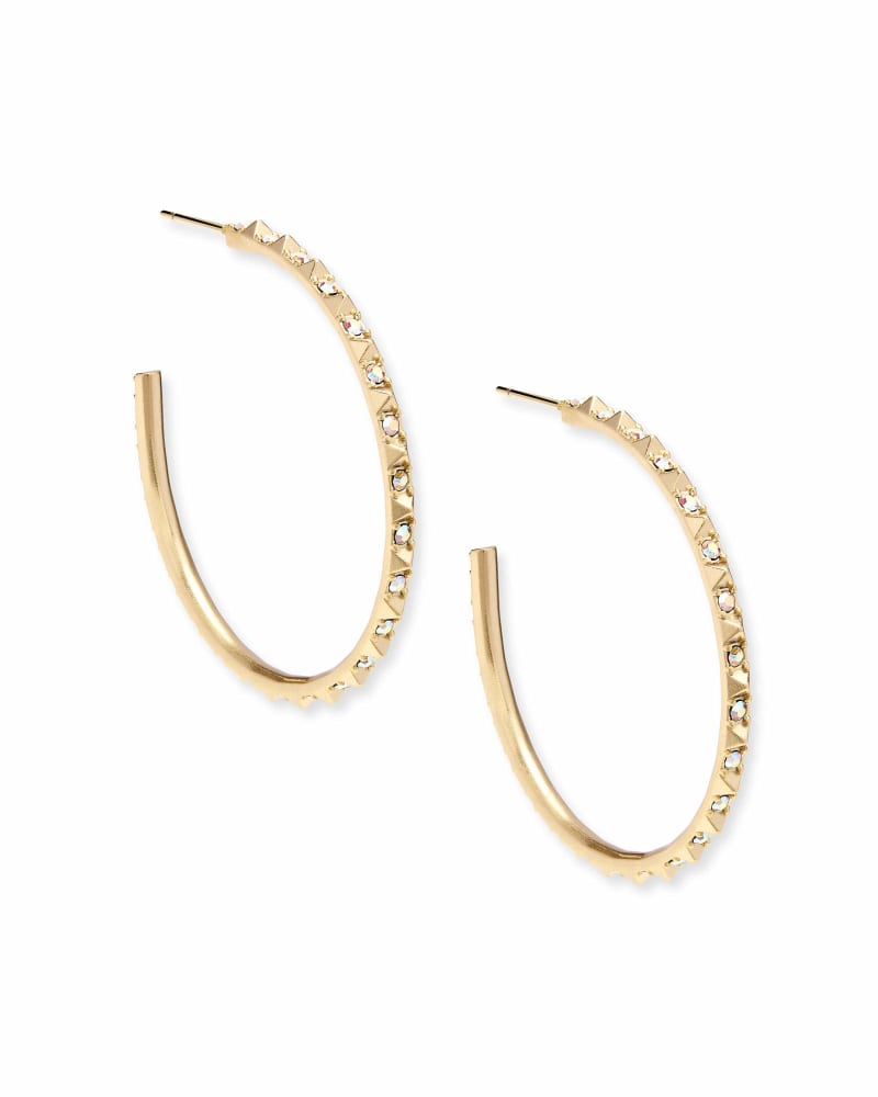 Kendra Scott Veronica Hoop Earrings in Gold Iridescent Crystal