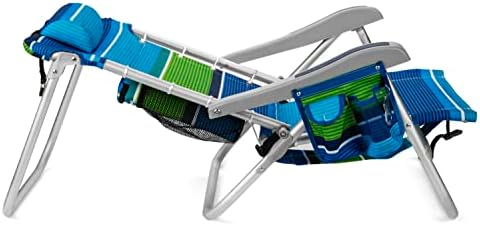 Homevative Cooler+ Folding Backpack Beach Chair with 5 Positions, Towel bar, XL Cooler Pouch, Storage Net, Cup and Phone Holder, Deep Sea, 2 Pack