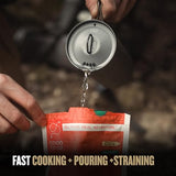 GRAYL GeoPress Titanium 24 oz Water Purifier Bottle with Cooking Lid - Filter for Hiking, Camping, Survival, Travel (Olive Drab)