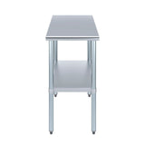 AmGood 30 in. x 18 in. Stainless Steel Work Table | Metal Kitchen Food Prep Table | NSF