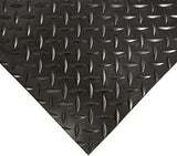 Rubber-Cal Diamond-Plate Rubber Flooring Rolls - 3 mm x 4 ft x 3 ft Rolls - Black