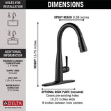 Delta 9113-BL-DST Essa Kitchen Faucet, Standard, Matte Black