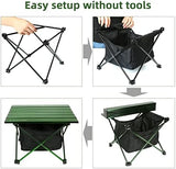 ROCK CLOUD Portable Camping Table Ultralight Aluminum Camp Table with Storage Bag Folding Beach Table for Camping Hiking Backpacking Outdoor Picnic, Green