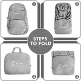 ZOMAKE Lightweight Packable Backpack 30L, Foldable Hiking Backpacks Water Resistant Compact Folding Daypack for Travel(Sliver Grey)