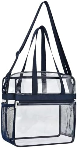Paxiland Clear Bag for Stadium Events 12x6x12, Clear Tote Bag with Reinforced Strap, Transparent Bag for Sports Concert