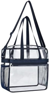 Paxiland Clear Bag for Stadium Events 12x6x12, Clear Tote Bag with Reinforced Strap, Transparent Bag for Sports Concert