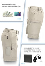 Hiauspor Men's Hiking Cargo Shorts 9"/10" Quick Dry Lightweight Waterproof for Golf Tactical Fishing Casual with 6 Pockets