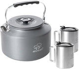 Bulin 2.2L Camping Kettle with 2&4 Stainless Steel Cups for Outdoor Camping Cookware Hiking Backpacking Kitchen Campfire and Picnic, Carrying Bag