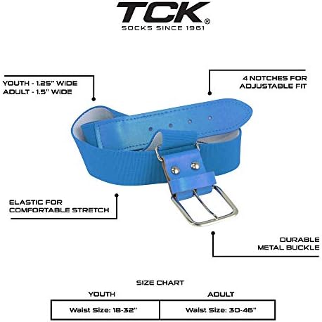 TCK Baseball or Softball Sock/Belt Combo- Youth & Adult Sizes for Boys and Girls Men and Women