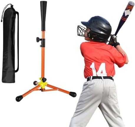 Kids Baseball Tee, 20.87 to 31.29 Inches Batting Tees for Baseball with Carry Bag, Portable Stable Baseball Tees for Hitting, Tripod Tanner Tee for Baseball Practice Stand Aged 3-8 Years