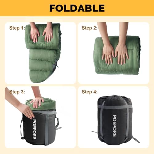 Flannel Sleeping Bag 0 Degree Cold Weather for Adults XXL Sleeping Bag 4 Season Big and Tall with Compression Sack