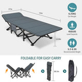 Camping Cot for Adults, Folding Bed with Comfortable Cushion, Tent Portable Sleeping Bed with Carry Bag for Camp Office Use Outdoor Cot Bed for Traveling Supports 450 lbs