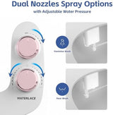 Bidet Attachment for Toilet, Self-Cleaning Dual Retractable Nozzles Bidet, Non-Electric Adjustable Water Pressure for Hygienic Rear & Feminine Wash, Easy Installation Ultra-Slim (Rose Gold)
