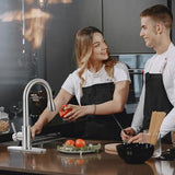 Kitchen Faucets with Pull Down Sprayer, High Arc Single Handle Stainless Steel Commercial Kitchen Faucet 1 or 3 Hole Sink Faucet for Farmhouse Camper Laundry Rv Bar, Brushed Nickel