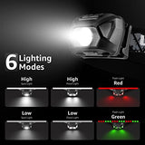 LE Headlamp Rechargeable, LED Head Lamp with 6 Modes for Camping & Hiking Gear Essentials, IPX4 Waterproof High Lumen Bright Headlight Flashlights with Adjustable Headband, USB Cable Include