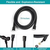 Handheld Shower Head with On Off Switch,8-mode High Pressure Shower Wand with Long Hose and Bracket Extra Adhesive Holder for Lower Mount,Built-in Power Wash to Clean Tub,Tile & Pets,Black…